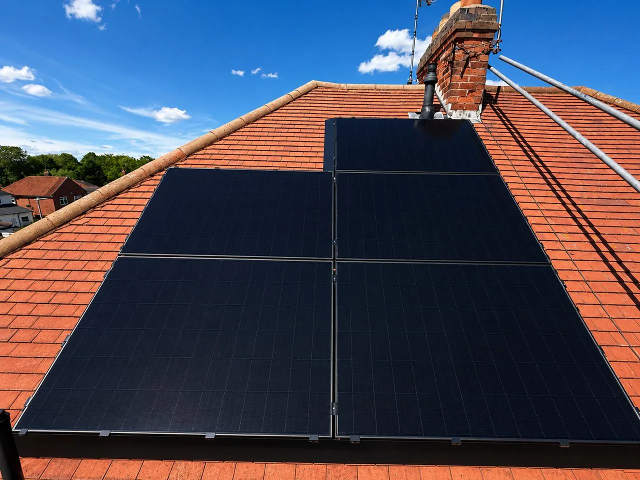 A finished all-black solar array fitted to the standard